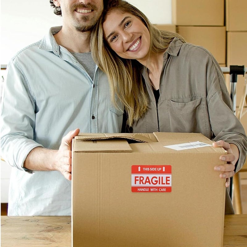 Red Fragile Warning Label Stickers 300pcs Roll High Adhesive Shipping Moving Packaging - Image 5